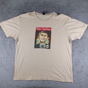 Alternative Vintage Soft Shirt Men 2XL Beige The Nation Magazine George Bush Tee